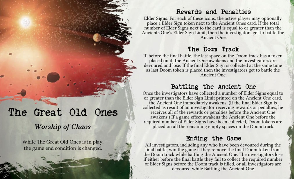 The Great Old Ones Herald sheet